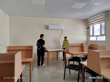 قاب‌های ماندگار از آماده‌سازی موکب «حسینیه کتاب» در مهران