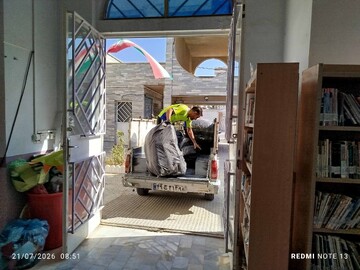 قاب‌های ماندگار از آماده‌سازی موکب «حسینیه کتاب» در مهران