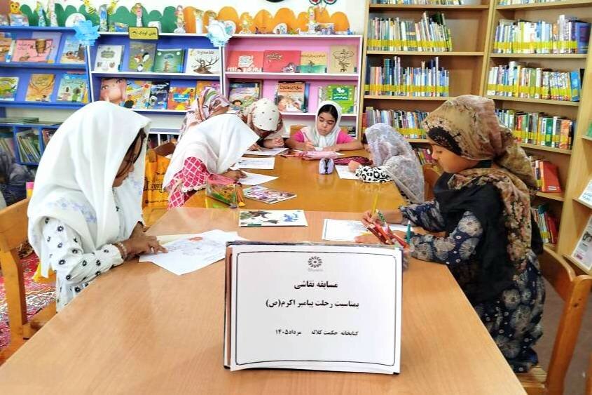 مسابقه نقاشی و نشست کتابخوان در کتابخانه حکمت دهنه برگزار شد