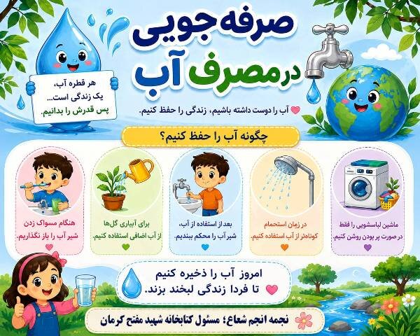برگزاری رویداد علمی-فرهنگی «بحران آب را دریاب» در کتابخانه‌های عمومی استان کرمان