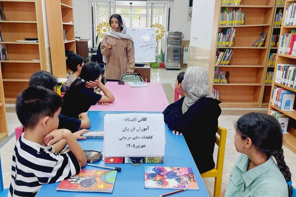 کلاس‌های آموزش چرتکه و فن بیان در کتابخانه حکیم جرجانی کلاله برگزار شد